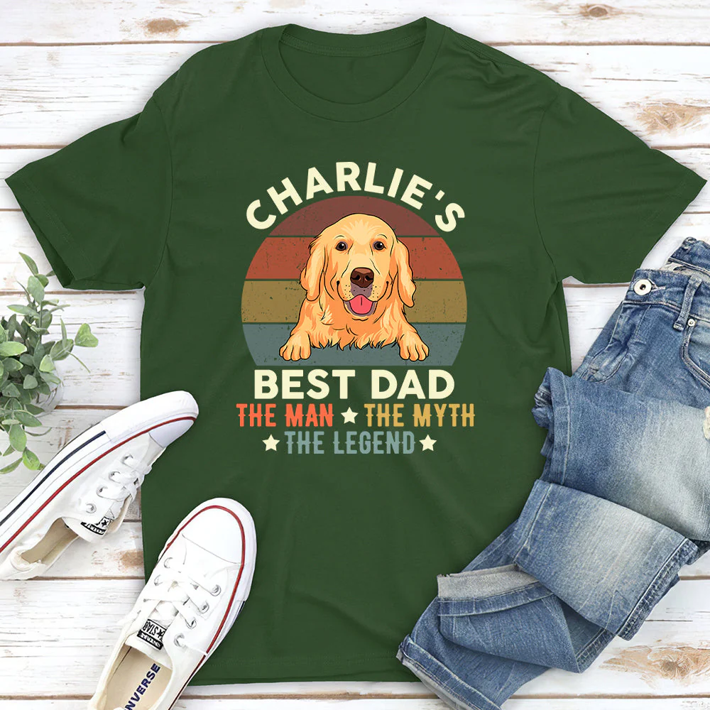 Dog Dad The Man - Personalized Custom Unisex T-shirt - Image 2