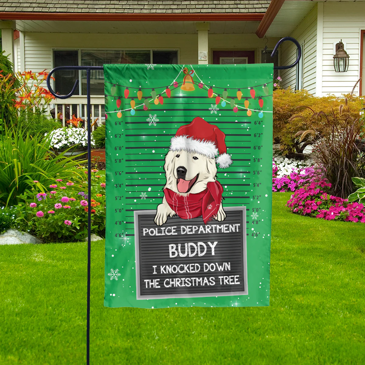 Dog Offence Christmas - Personalized Custom Garden Flag - Christmas Lawn Decor - Image 4