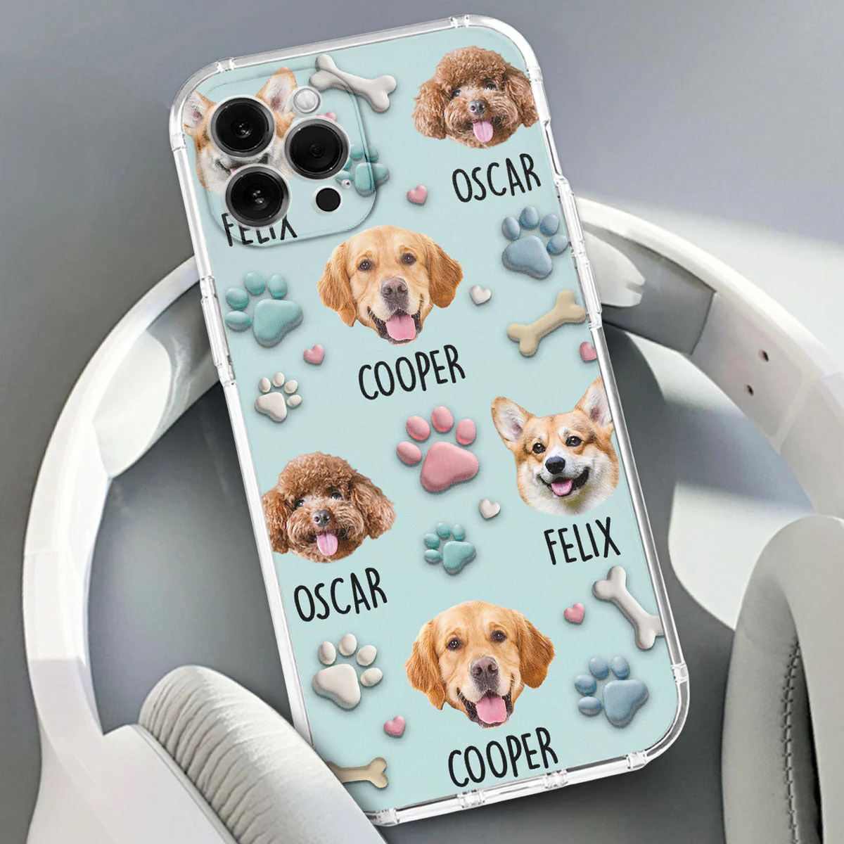 Dog Face - Personalized Custom 3D Effect Phone Case - Image 3