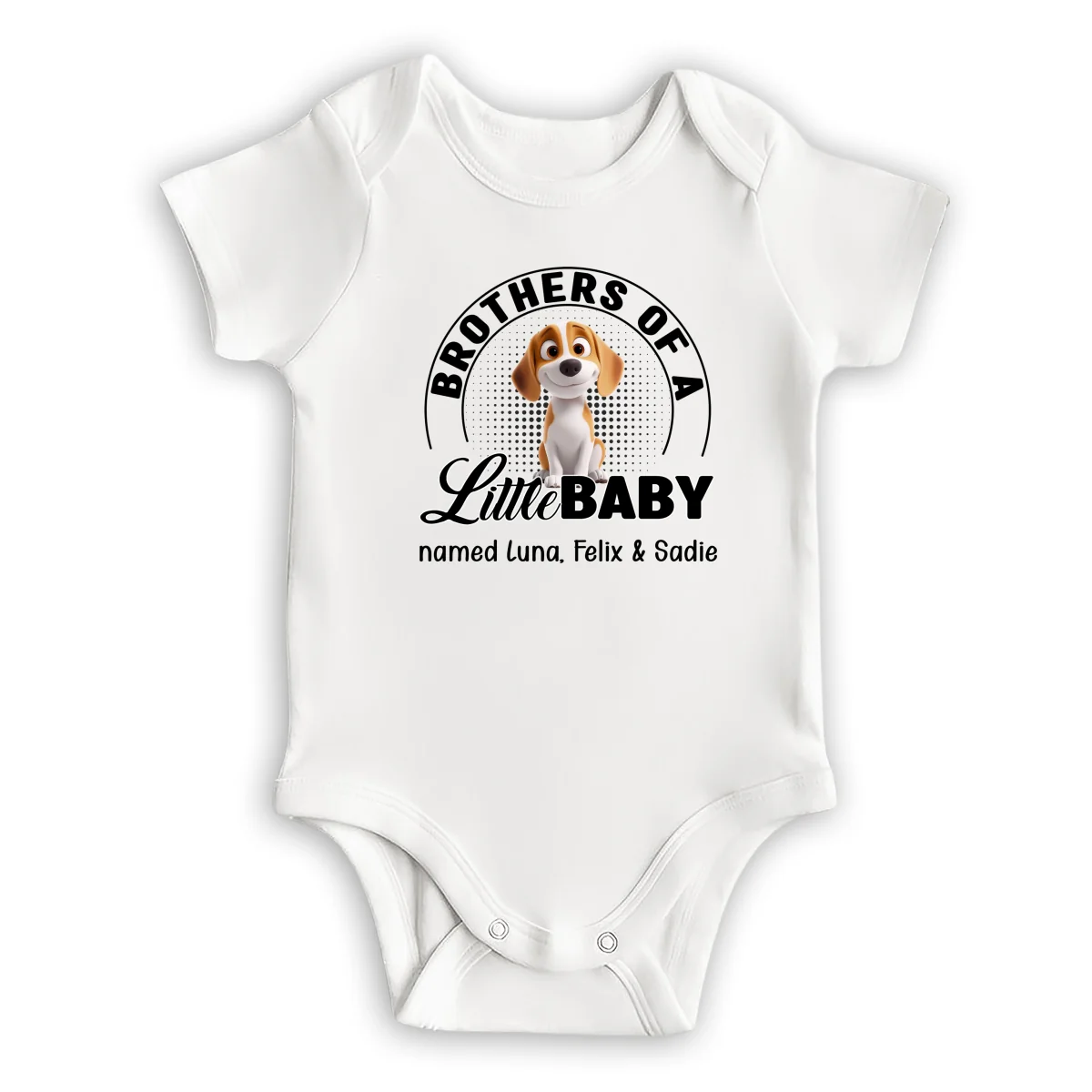 Dog Family Of Little Baby - Personalized Custom Baby Onesie - Image 6