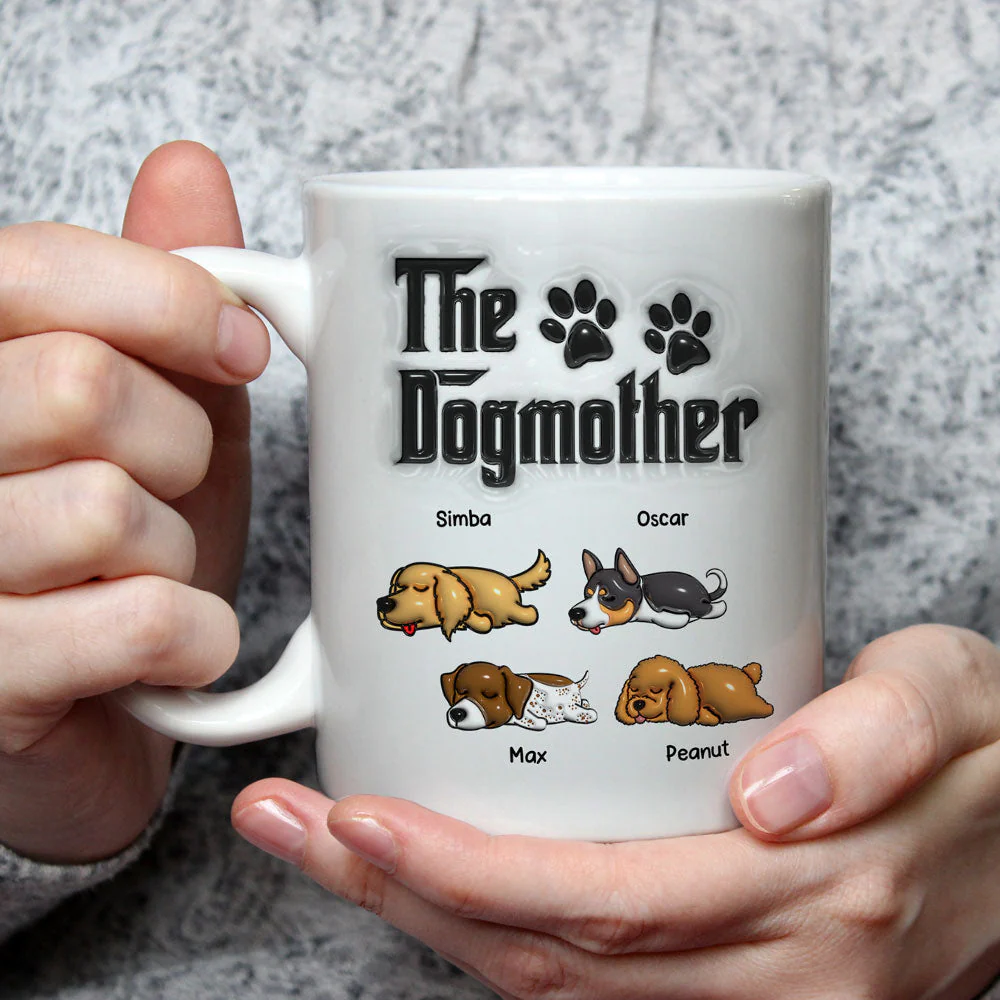 Dog Father Dog Mother - Personalized Custom 3D Inflated Effect Mug - Image 4