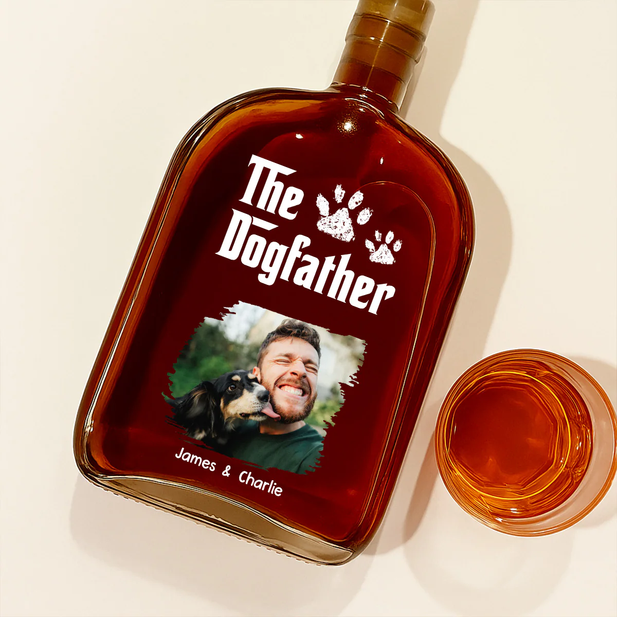 Dog Father Photo - Personalized Custom Spirits Decanter - Image 2