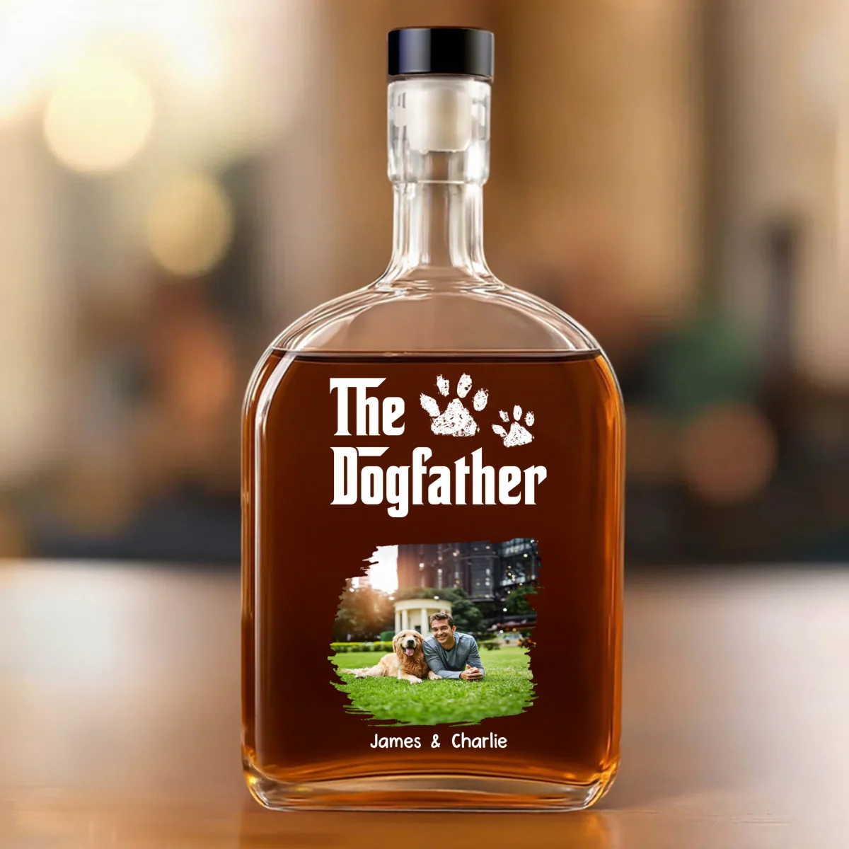 Dog Father Photo - Personalized Custom Spirits Decanter - Image 4