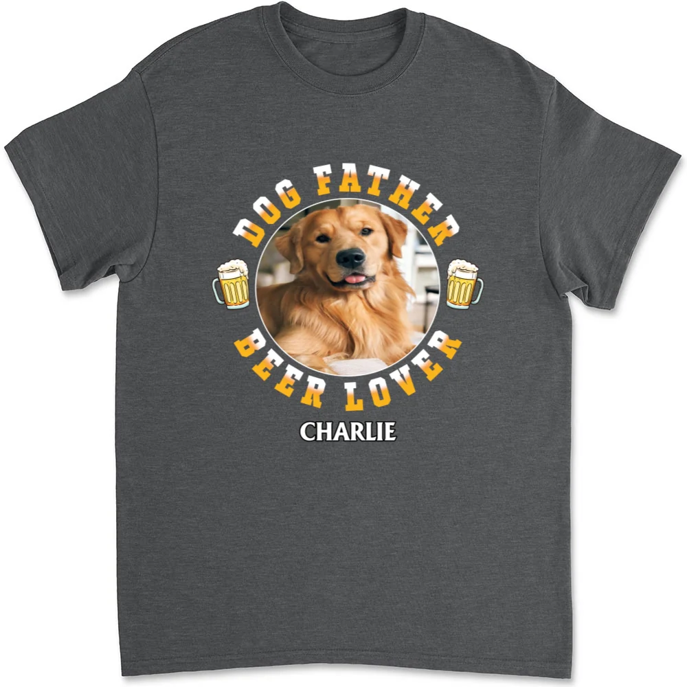 Dog Father Photo - Personalized Custom Unisex T-Shirt - Image 11