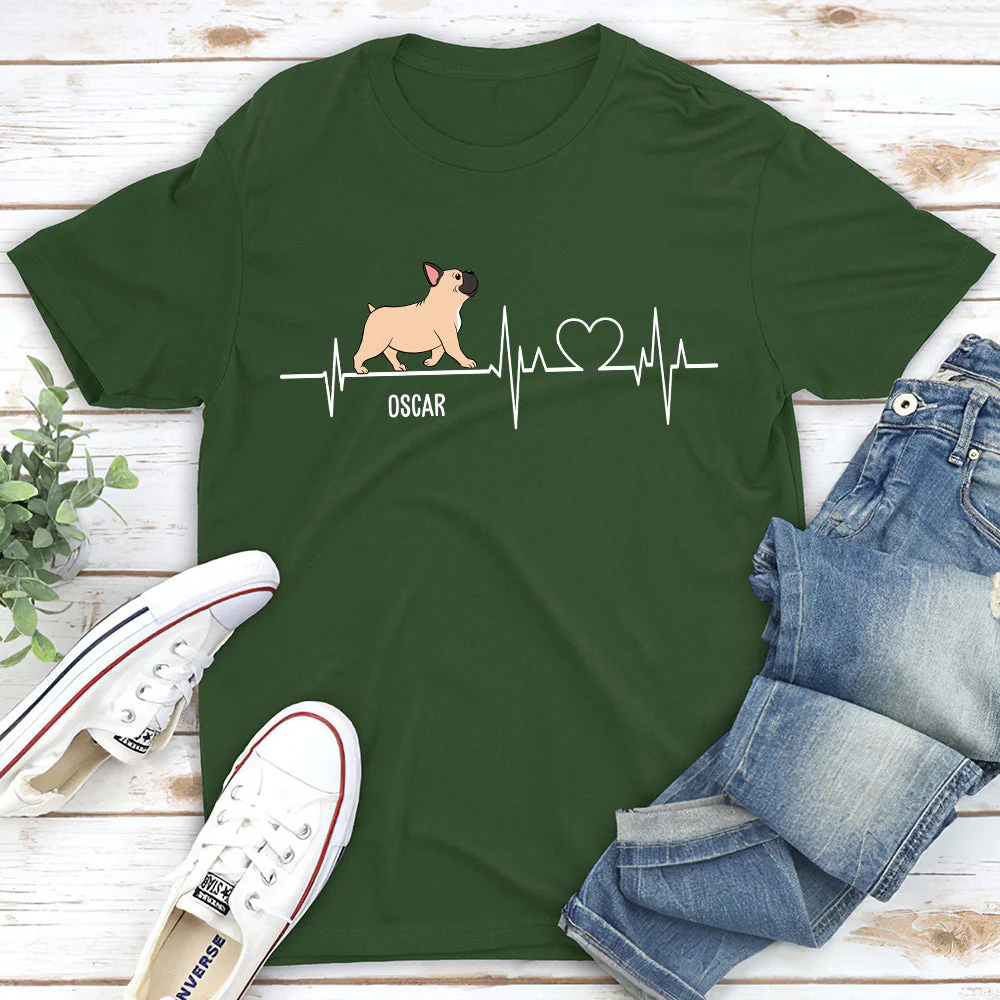Dog Heartbeat - Personalized Custom Unisex T-shirt - Image 5