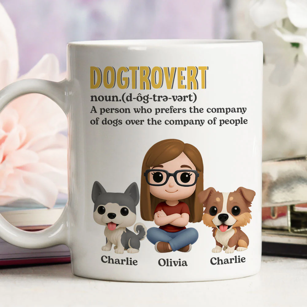 Dog Introvert - Personalized Custom Coffee Mug - Image 3