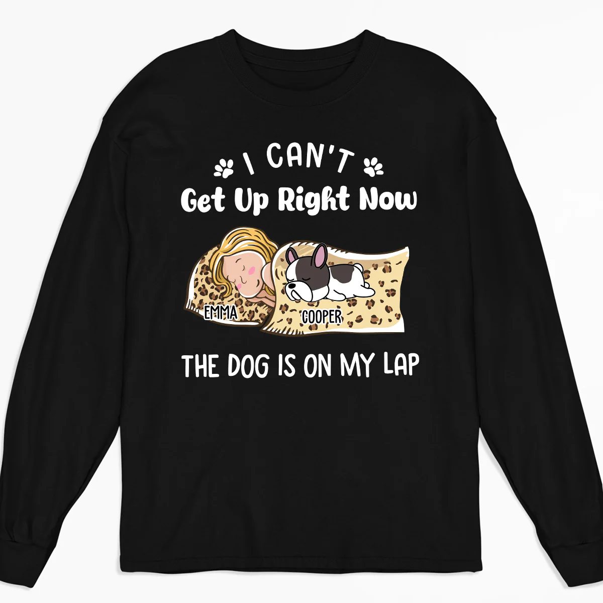 Dog Is On My Lap - Personalized Custom Long Sleeve T-shirt