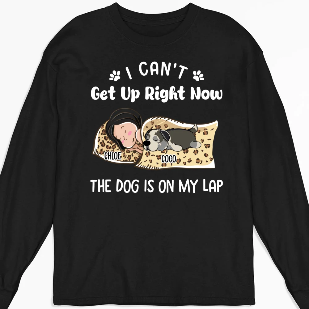 Dog Is On My Lap - Personalized Custom Long Sleeve T-shirt - Image 3