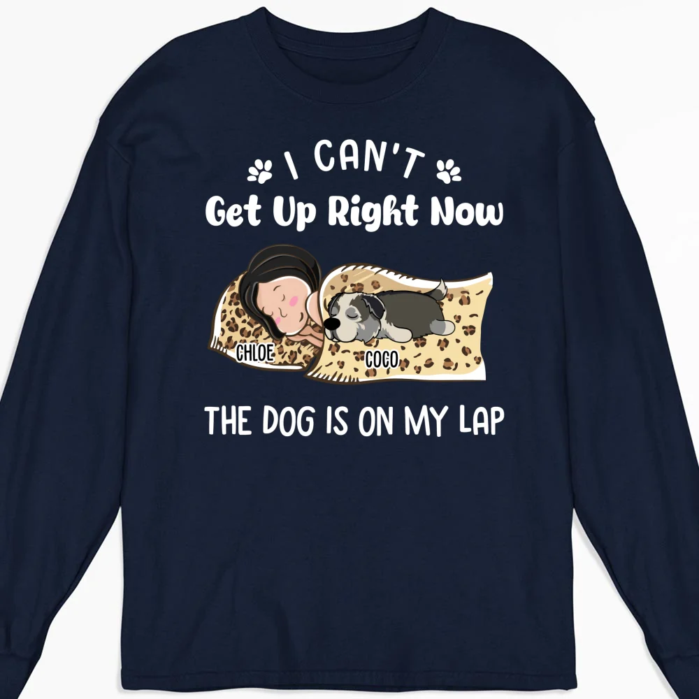 Dog Is On My Lap - Personalized Custom Long Sleeve T-shirt - Image 4