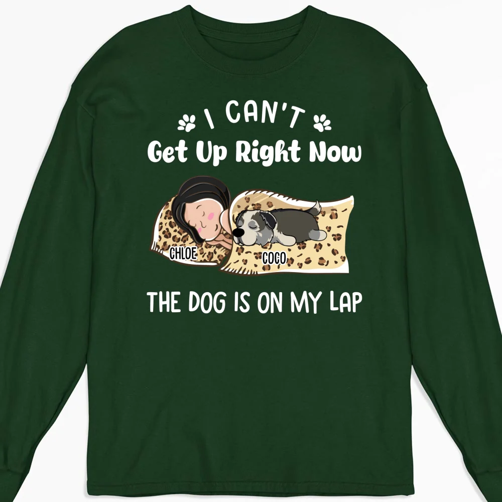 Dog Is On My Lap - Personalized Custom Long Sleeve T-shirt - Image 5