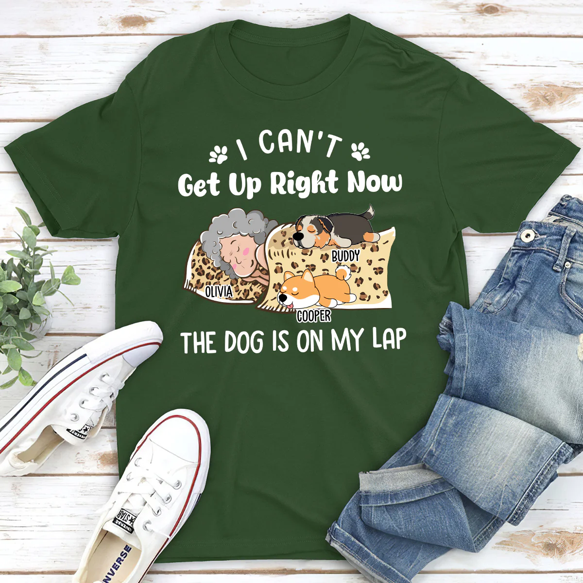 Dog Is On My Lap - Personalized Custom Unisex T-shirt - Image 3