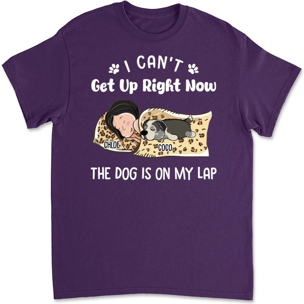 Dog Is On My Lap - Personalized Custom Unisex T-shirt - Image 9
