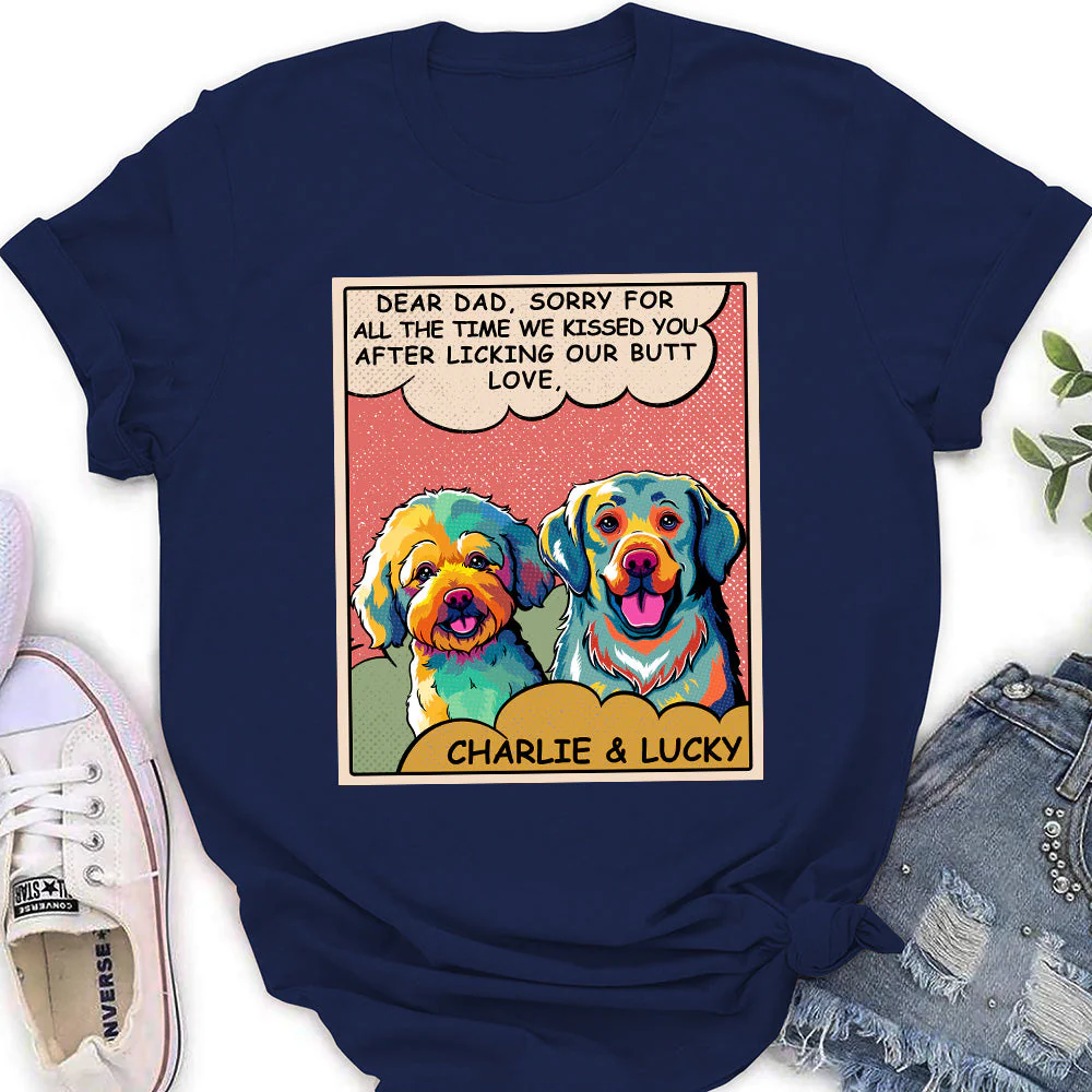 Dog Kissing You - Personalized Custom Women's T-shirt - Image 3