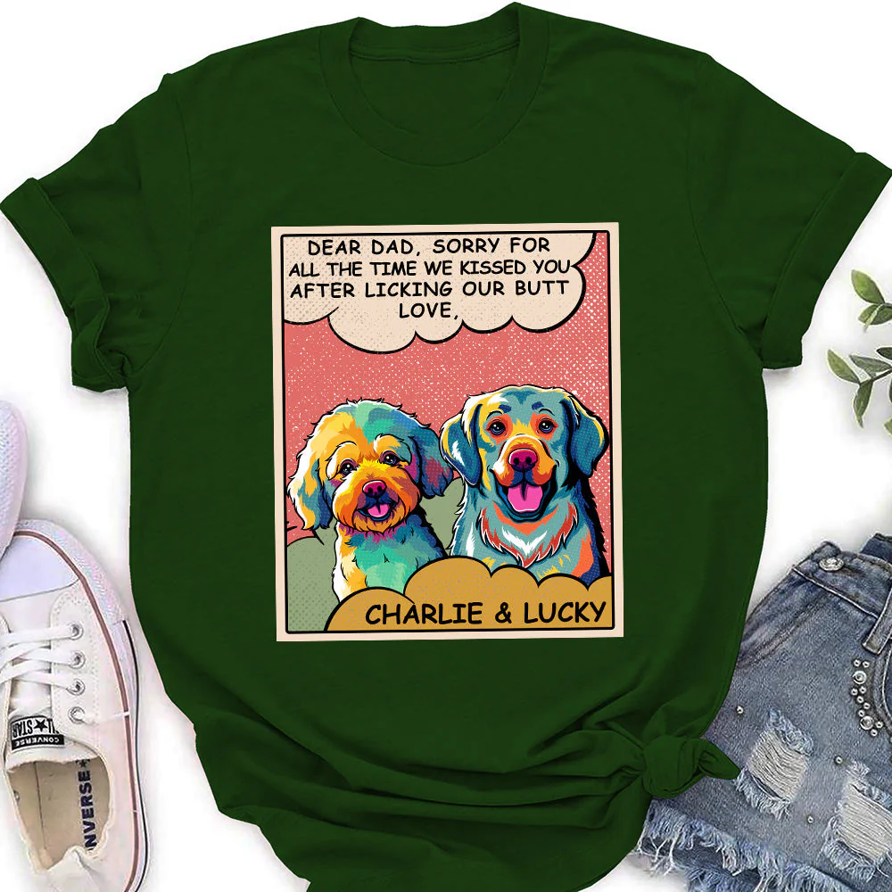 Dog Kissing You - Personalized Custom Women's T-shirt - Image 4