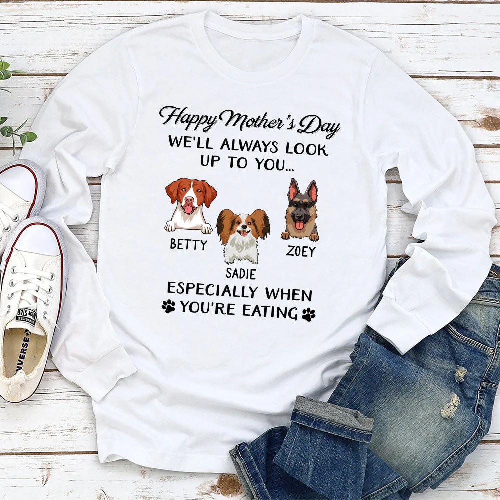 Dog Look Up To You 2- Personalized Custom Long Sleeve T-shirt - Image 2