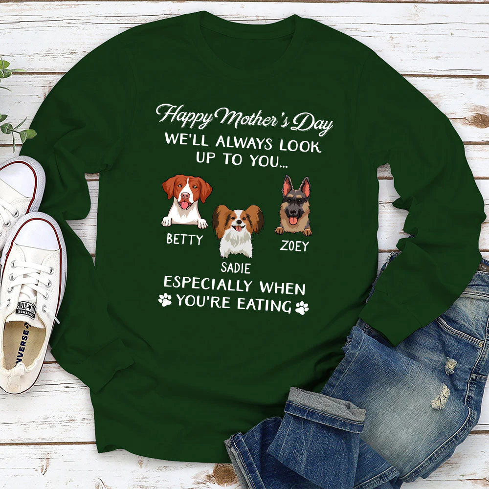 Dog Look Up To You - Personalized Custom Long Sleeve T-shirt - Image 2