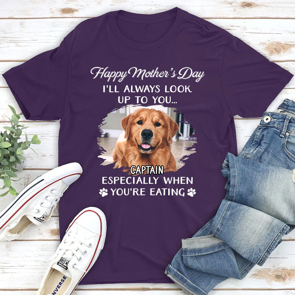 Dog Look Up To You Photo - Personalized Custom Unisex T-shirt - Image 3