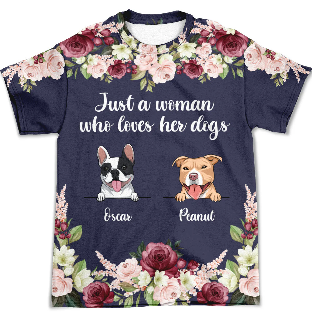 Dog Lover Floral T-Shirt - Personalized Custom All-over-print T-shirt