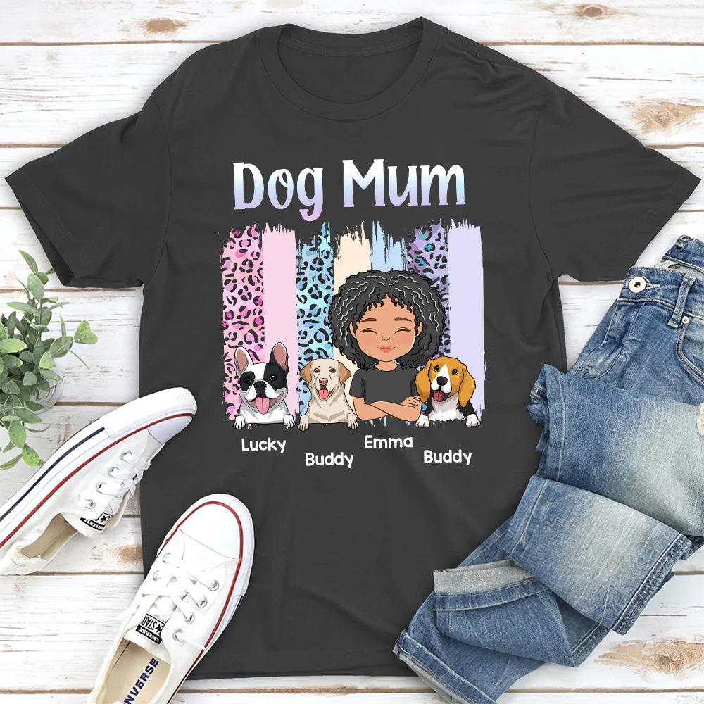Dog Mom 4 - Personalized Custom Unisex T-shirt - Image 5