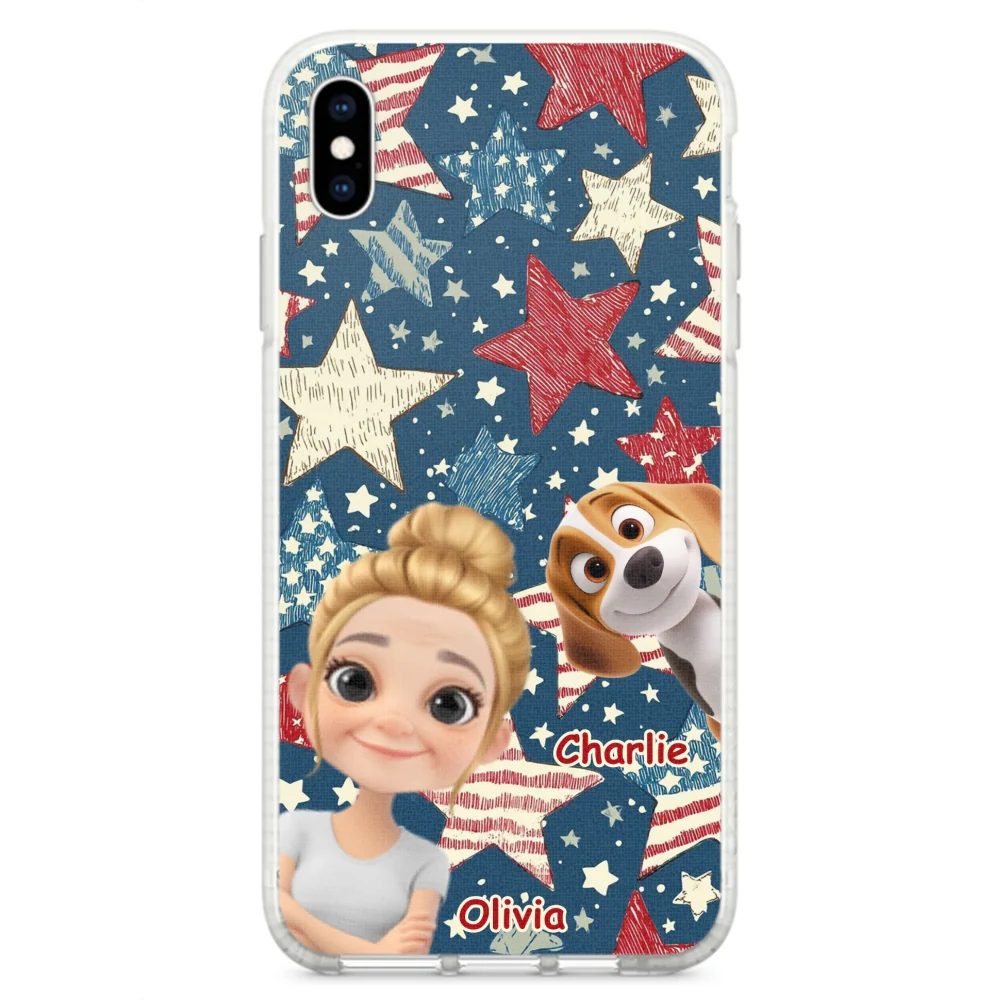 Dog Mom American Star - Personalized Custom Phone Case - Image 23