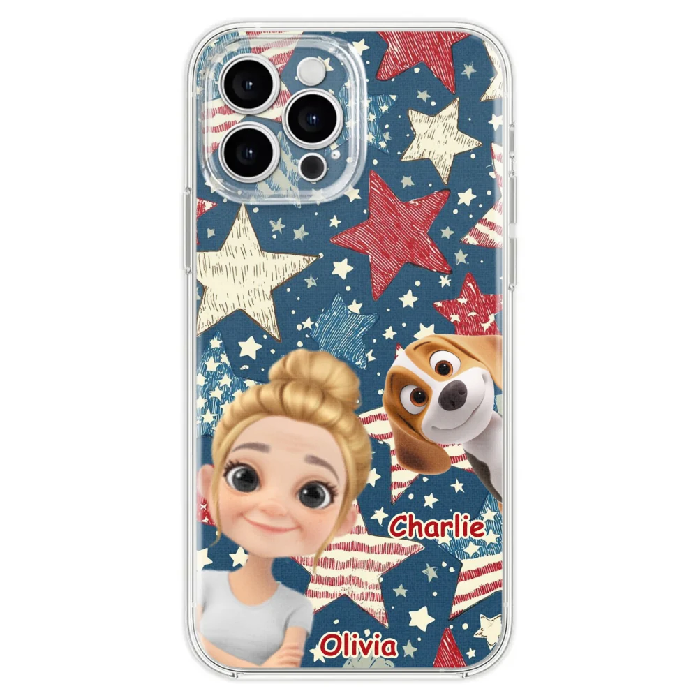 Dog Mom American Star - Personalized Custom Phone Case - Image 26
