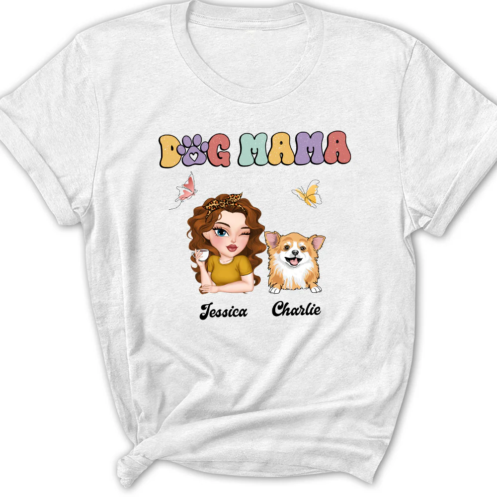 Dog Mom And Her Dogs - Personalized Custom Women's T-shirt