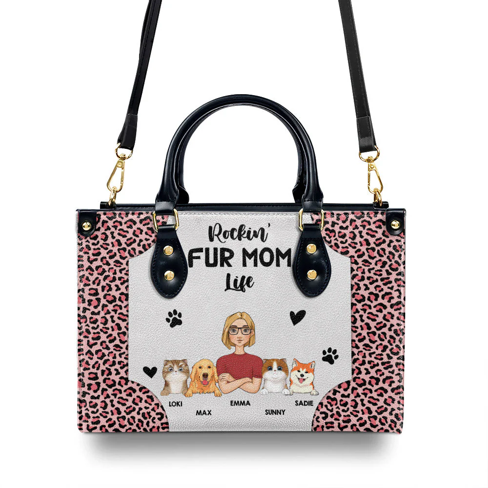 Dog Mom Better Life - Personalized Custom Leather Bag - Image 2