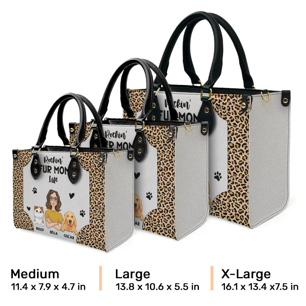 Dog Mom Better Life - Personalized Custom Leather Bag - Image 3