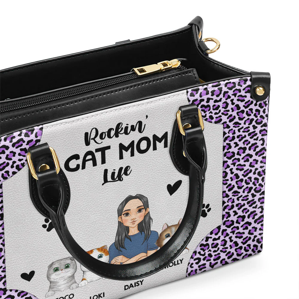 Dog Mom Better Life - Personalized Custom Leather Bag - Image 4