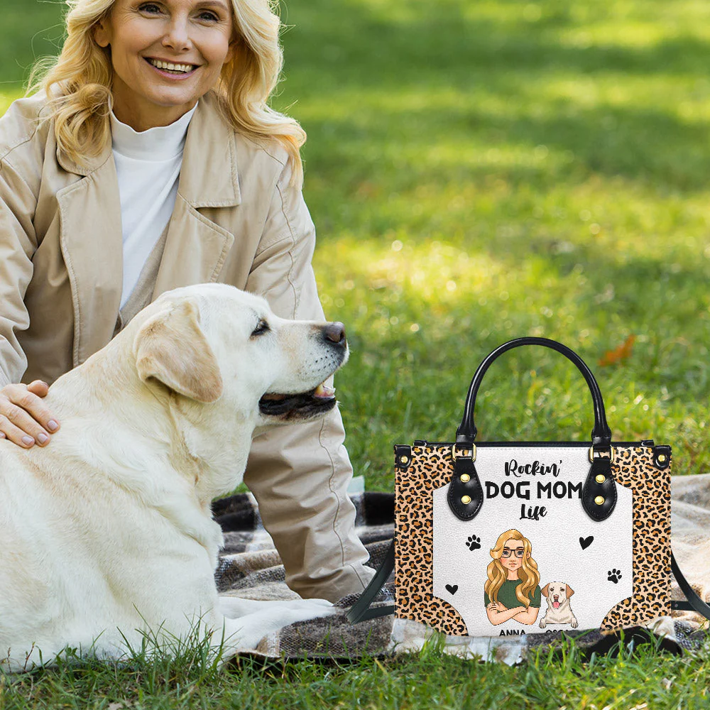 Dog Mom Better Life - Personalized Custom Leather Bag - Image 7