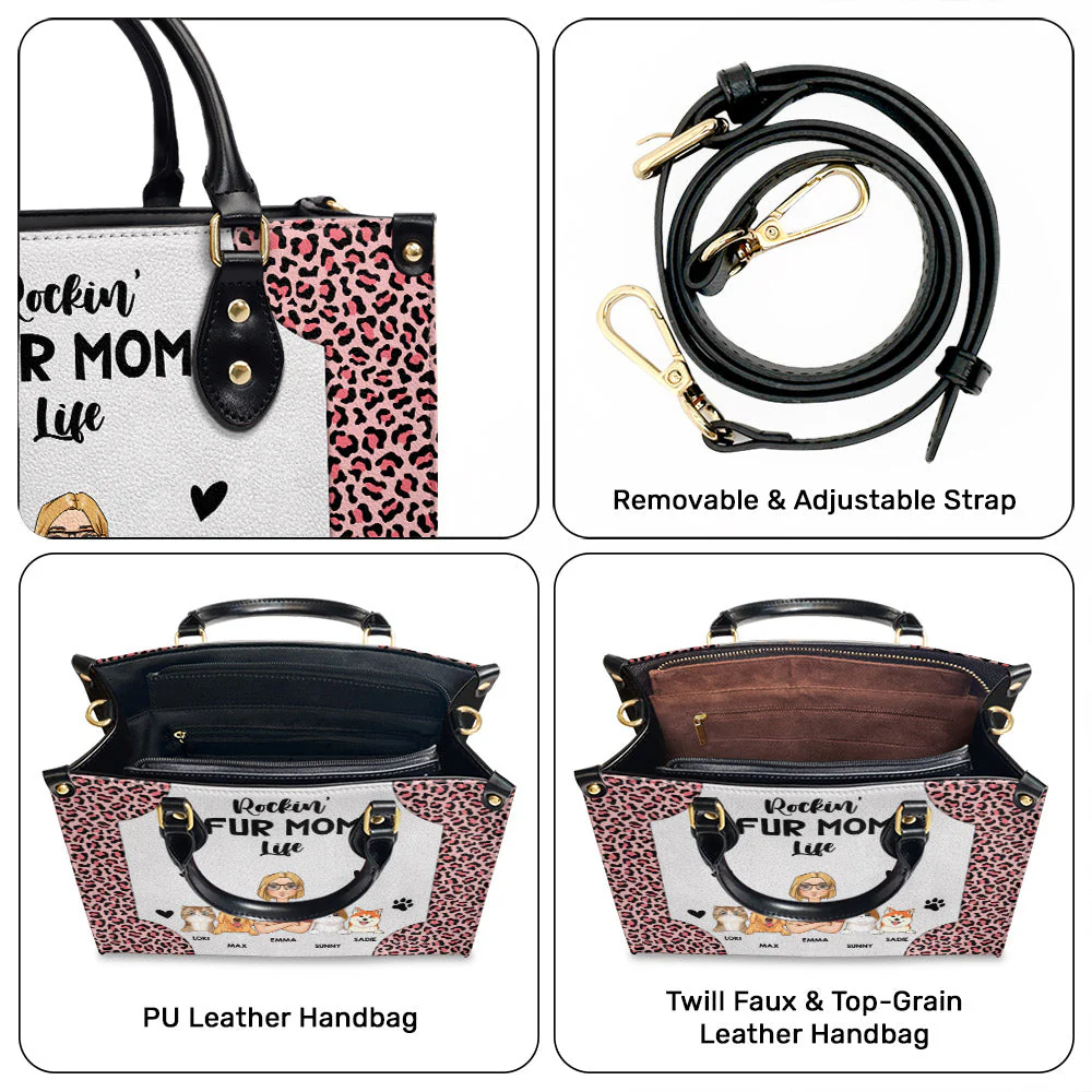 Dog Mom Better Life - Personalized Custom Leather Bag - Image 9