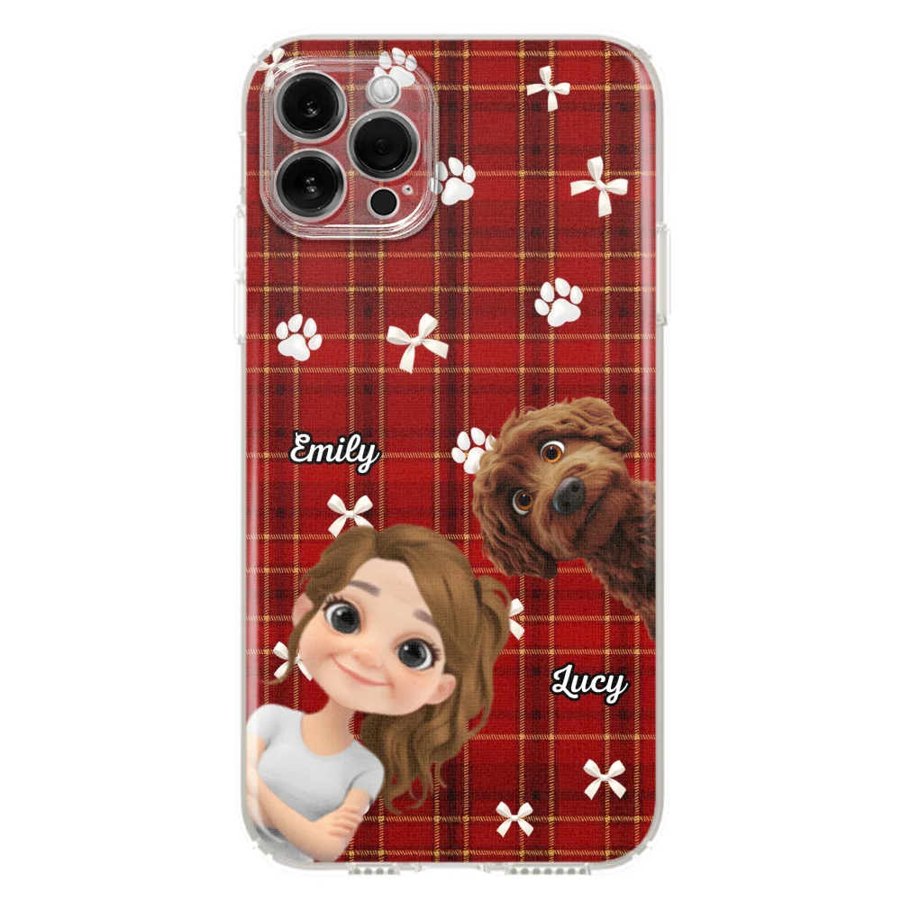 Dog Mom Bow Paw - Personalized Custom Phone Case - Image 12