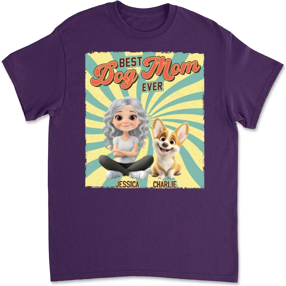 Dog Mom Chibi Funny Shirt - Personalized Custom Unisex T-shirt - Image 8