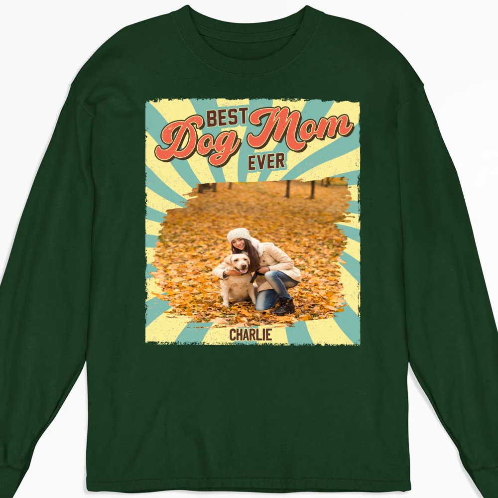 Dog Mom Chibi Funny Shirt Photo - Personalized Custom Long Sleeve T-Shirt - Image 4