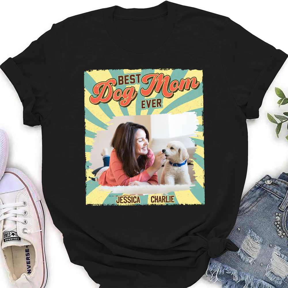 Dog Mom Chibi Funny Shirt Photo - Personalized Custom Women's T-Shirt