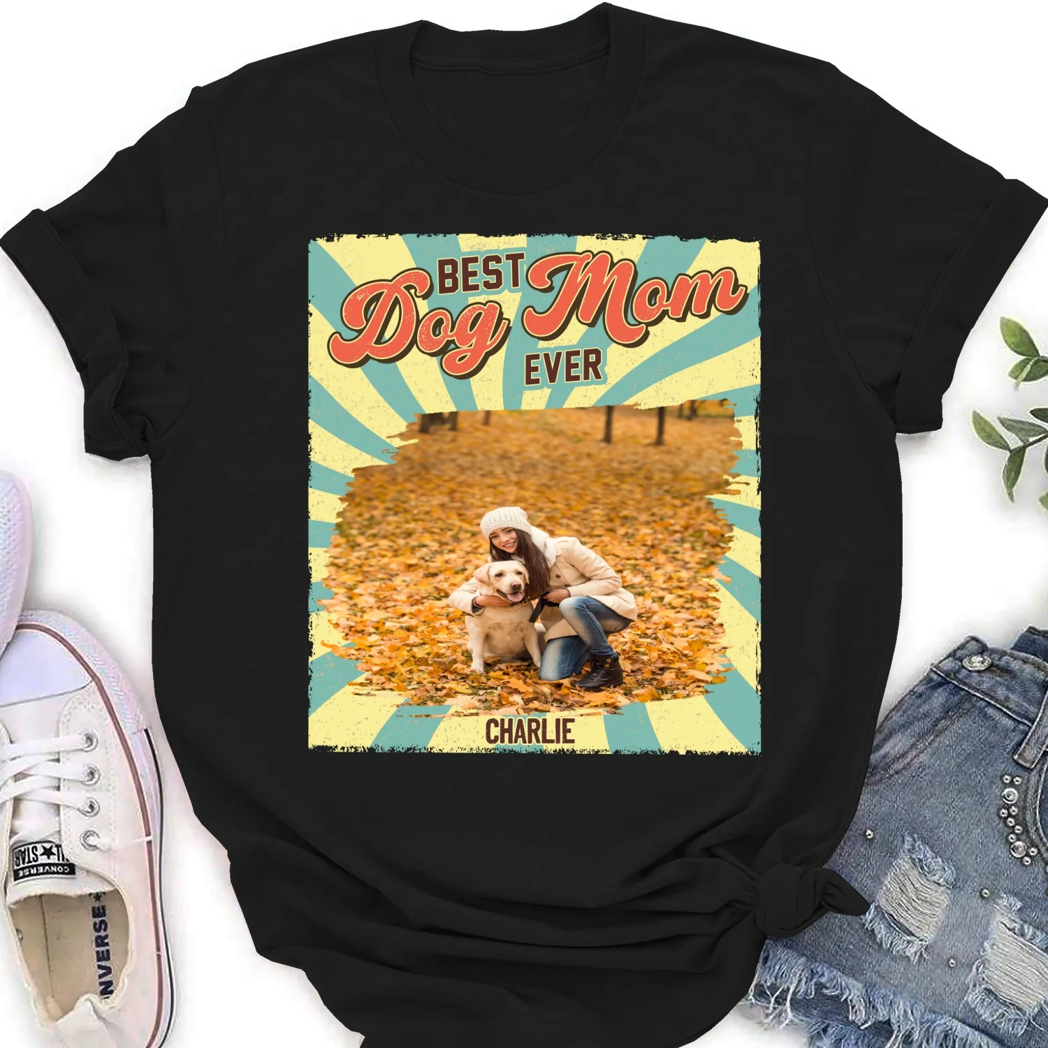 Dog Mom Chibi Funny Shirt Photo - Personalized Custom Women's T-Shirt - Image 2