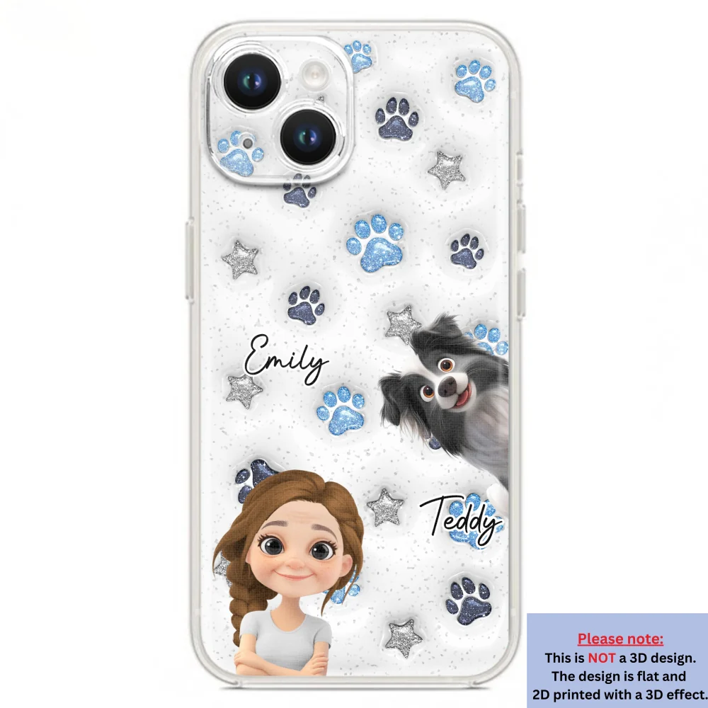 Dog Mom Dad Blue Star - Personalized Custom 3D Inflated Effect Phone Case - Image 17