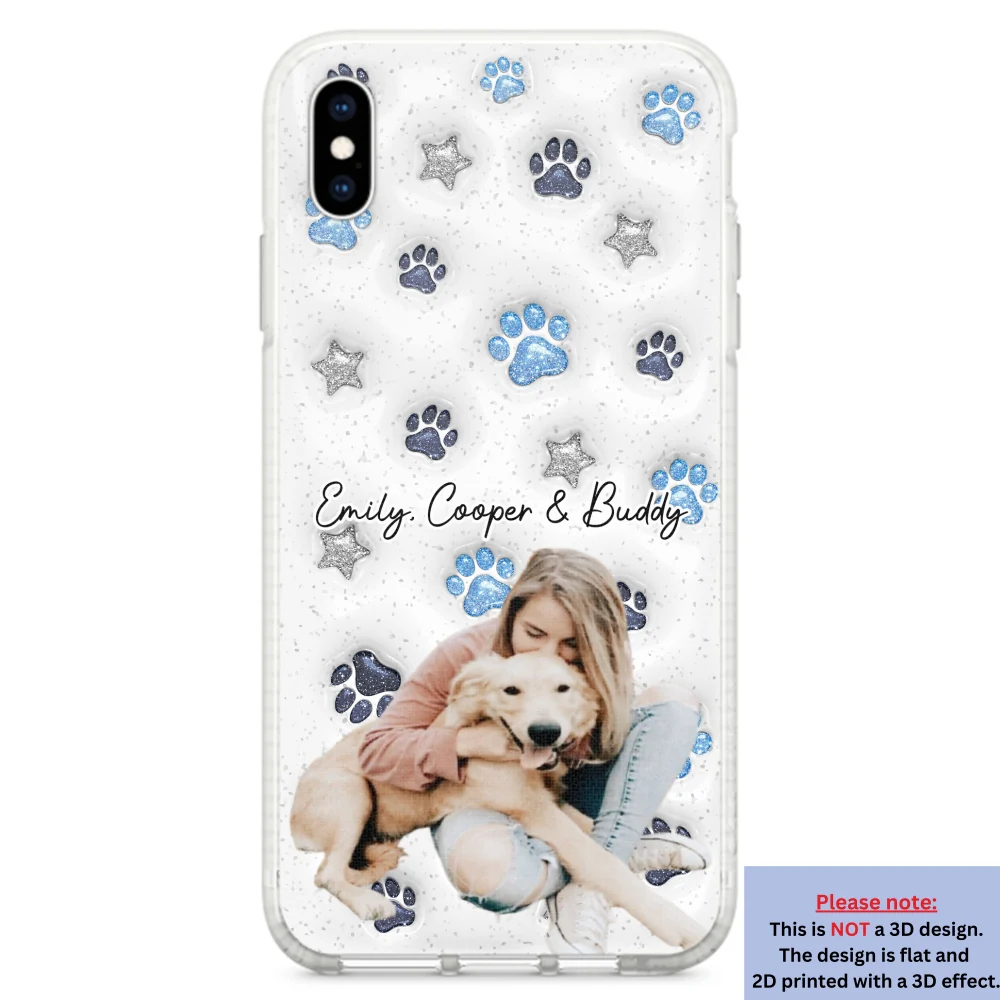 Dog Mom Dad Blue Star Photo - Personalized Custom 3D Inflated Effect Phone Case - Image 22