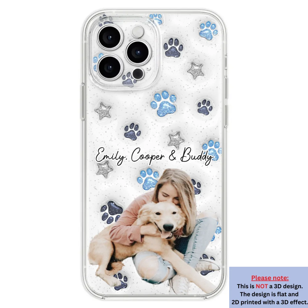Dog Mom Dad Blue Star Photo - Personalized Custom 3D Inflated Effect Phone Case - Image 26