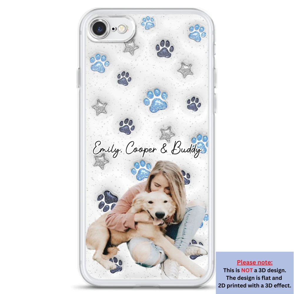 Dog Mom Dad Blue Star Photo - Personalized Custom 3D Inflated Effect Phone Case - Image 4