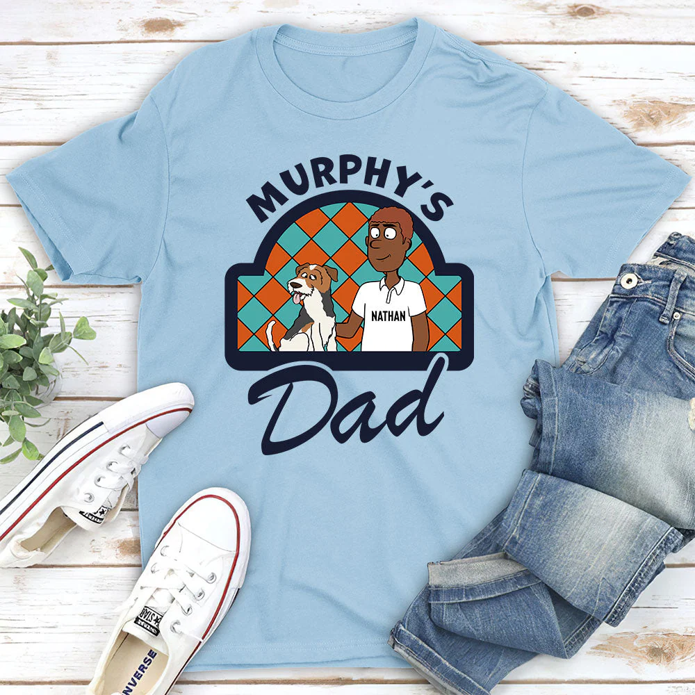Dog Mom Dad Cartoon - Personalized Custom Unisex T-shirt - Image 4