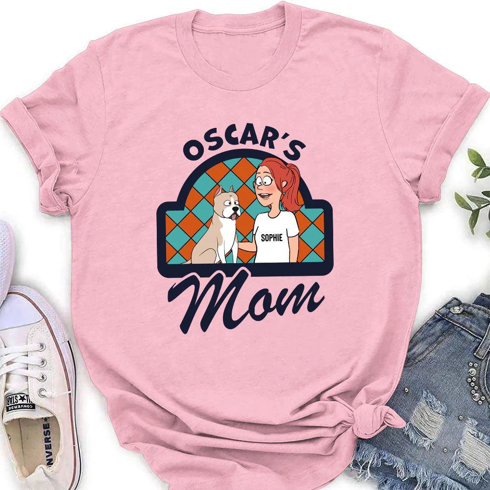 Dog Mom Dad Cartoon - Personalized Custom Women's T-shirt - Image 3