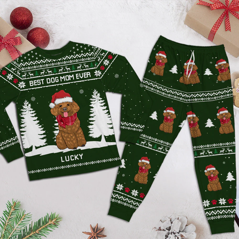 Dog Mom Dad Christmas - Personalized Custom Matching Pajama Set - Image 2