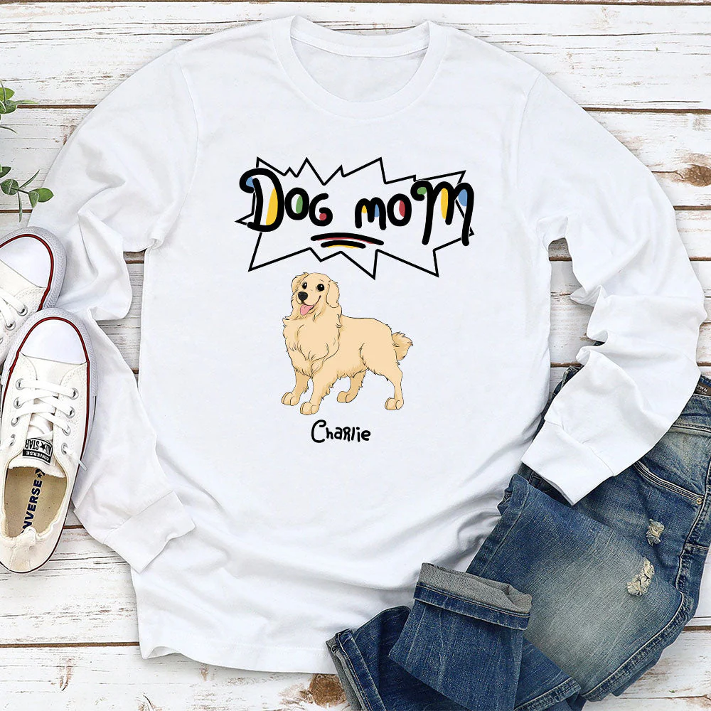 Dog Mom/Dad Colorful - Personalized Custom Long Sleeve T-shirt - Image 2