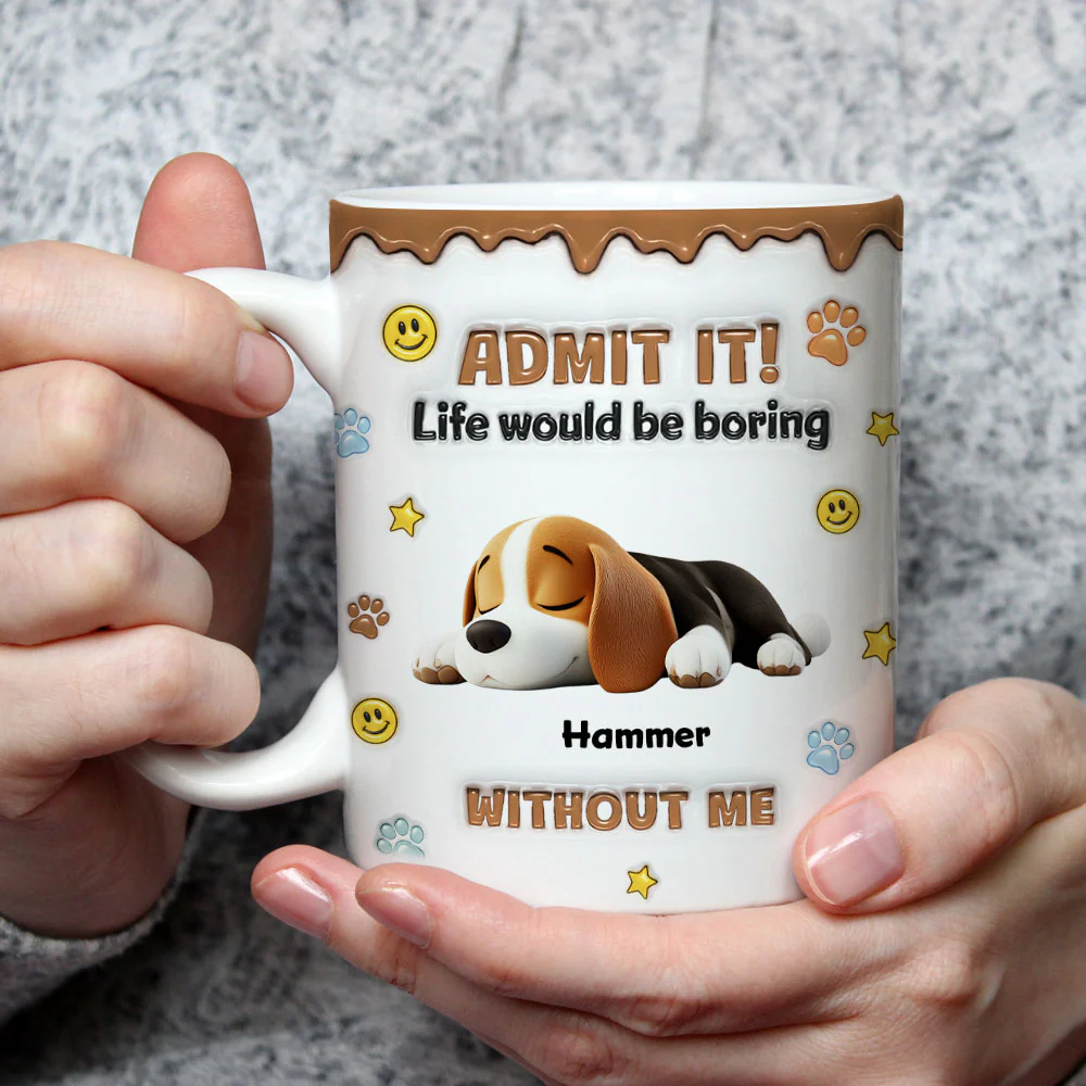 Dog Mom Dad Life Must Have Us - Personalized Custom 3D Inflated Effect Mug - Image 2