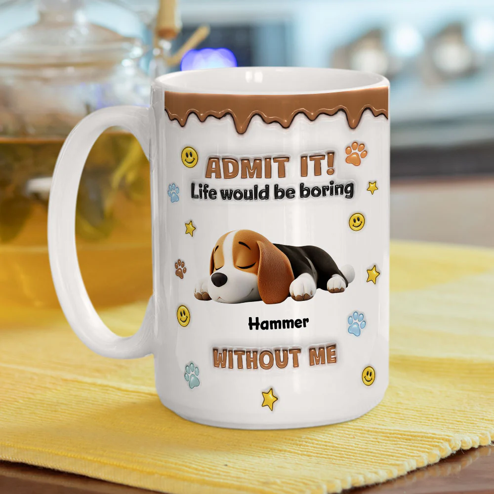 Dog Mom Dad Life Must Have Us - Personalized Custom 3D Inflated Effect Mug - Image 4