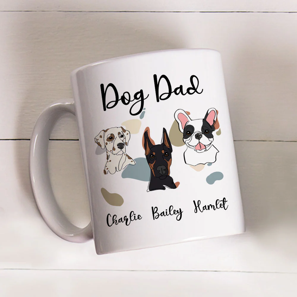 Dog Mom Dad Line - Personalized Custom Coffee Mug - Image 3