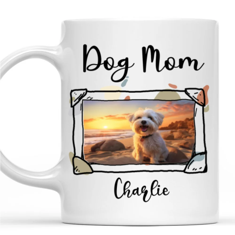 Dog Mom Dad Line Photo - Personalized Custom Coffee Mug - Image 3