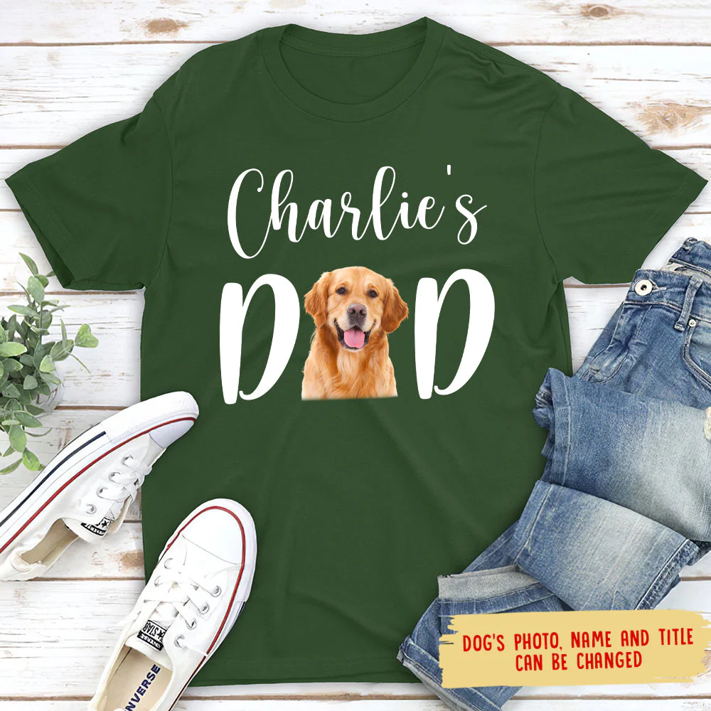 Dog Mom/Dad - Personalized Custom Photo Unisex T-shirt - Image 5