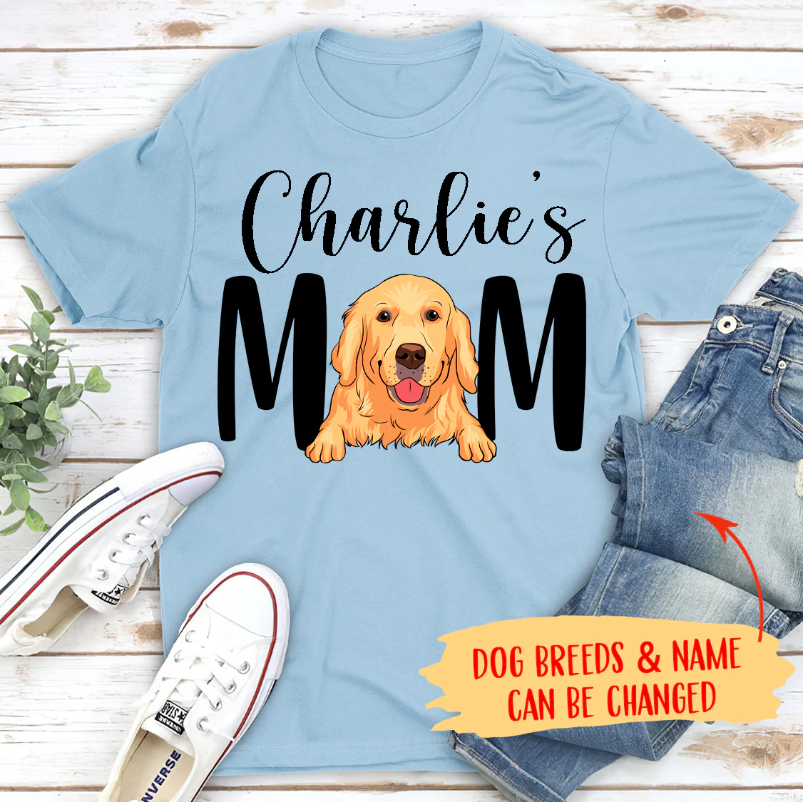 Dog Mom/Dad - Personalized Custom Unisex T-shirt - Image 2